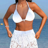Laluna® | Elegantes einfarbiges Spitzen-Bikiniset