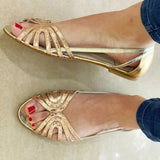 Lea | Goldene Lichtglanz-Sandalen