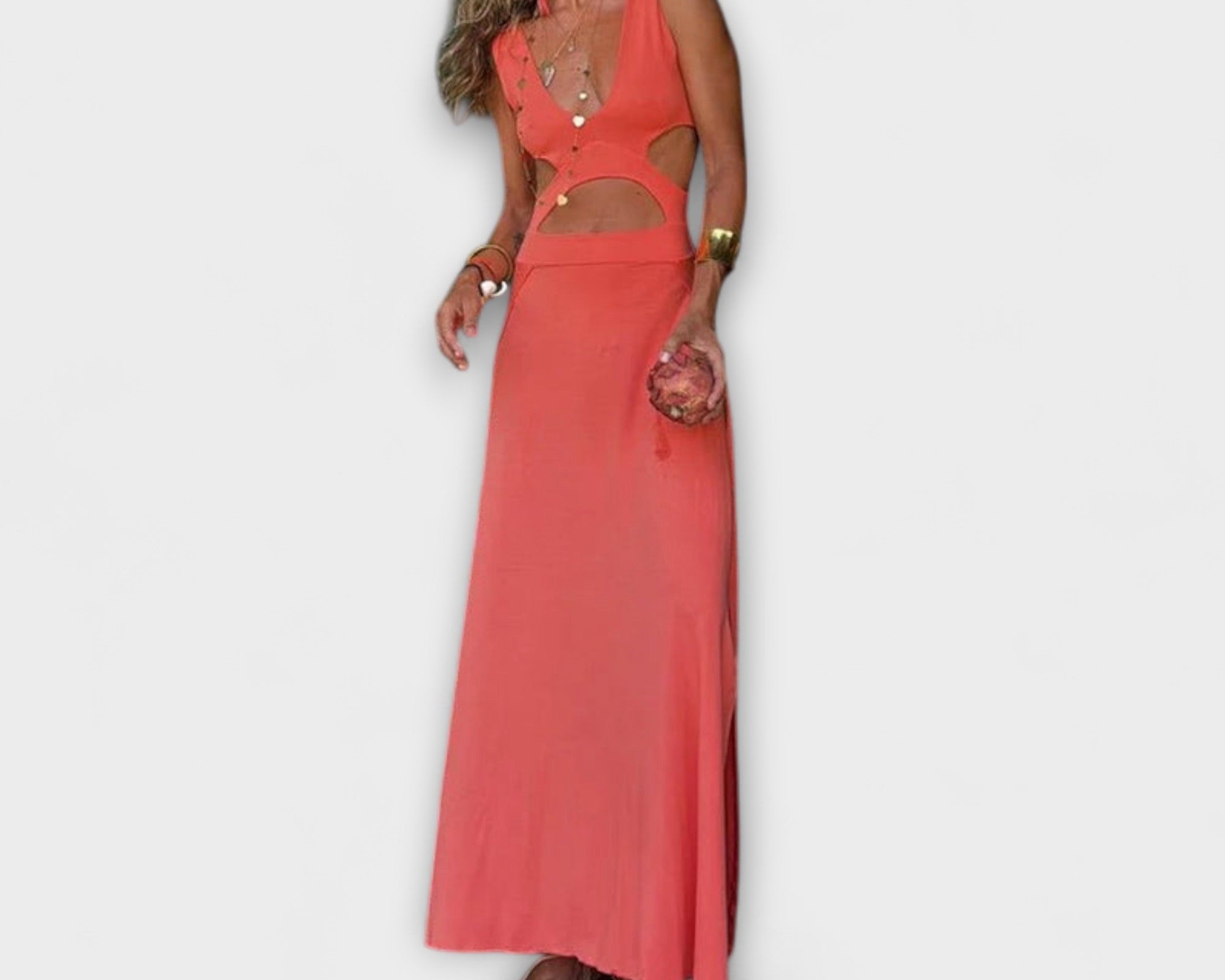 Ella - Eleanor Tie-Dye Cutout Schlitz Stretchkleid