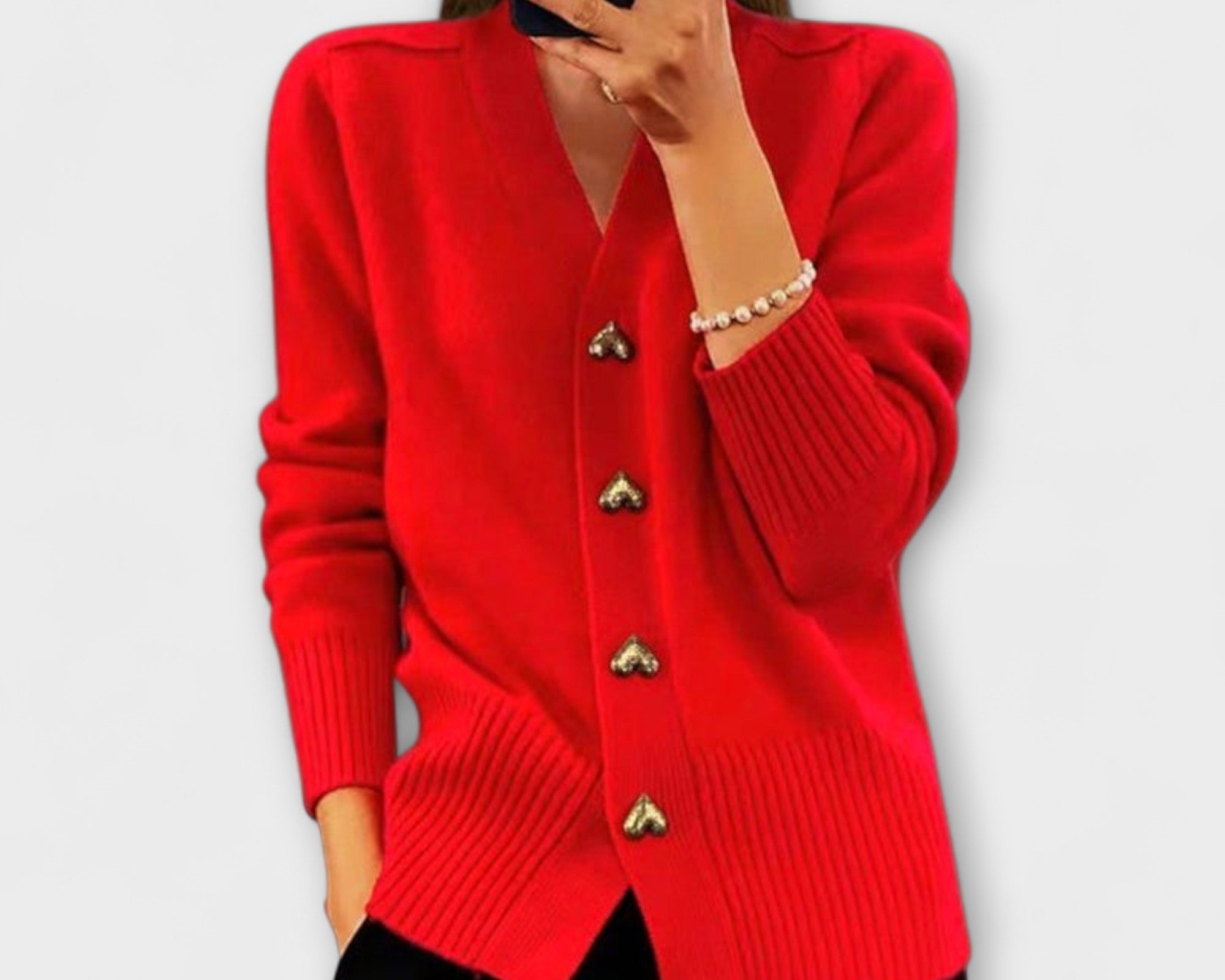Marij – Damen-Pullover mit V-Ausschnitt im Vintage-Look