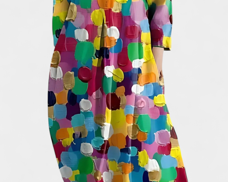 Ana - Fliessendes Kleid mit Muster