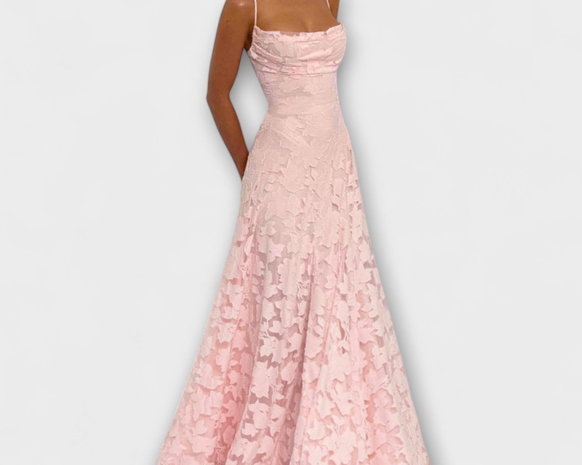 Kairi - Schickes Floral-Spitzen-Maxikleid mit Spaghettiträgern