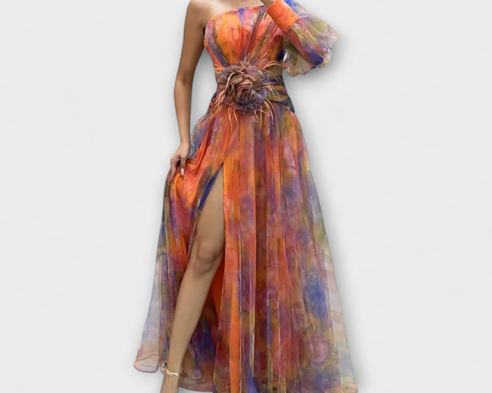 Minna – Asymmetrisches Amelie-Maxikleid