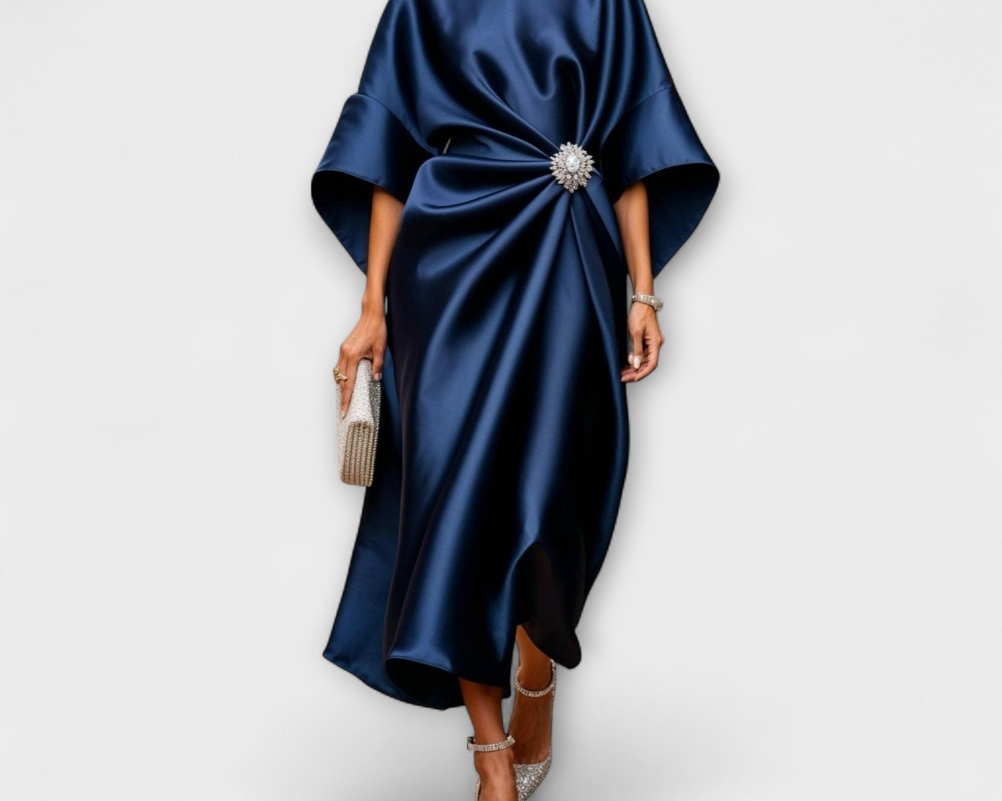 Luxe Shimmer Satin Langkleid