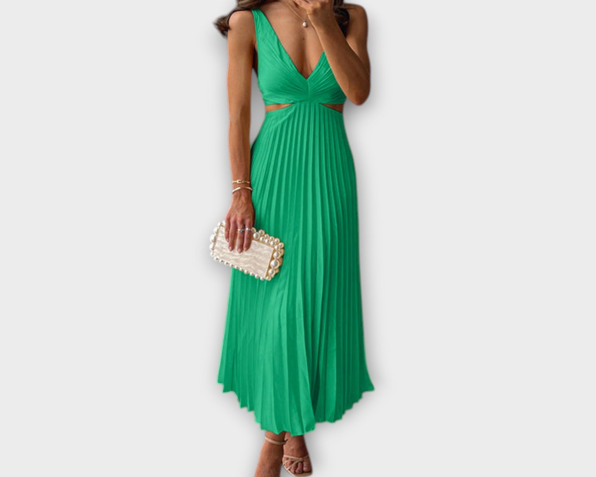 Elegantes Midi-Abendkleid mit Plissee