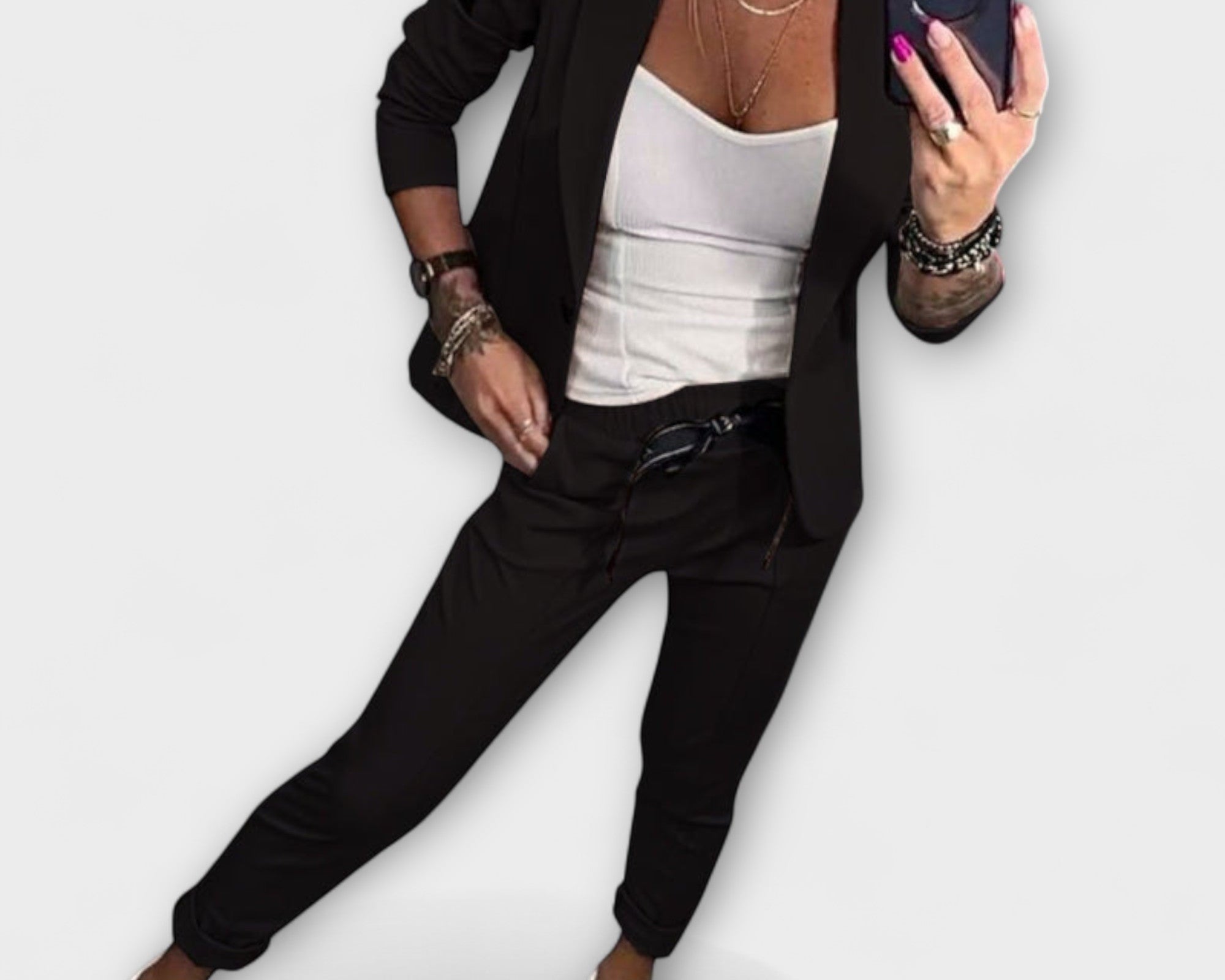 Malou - Koordiniertes Set aus Top, Jacke und Hose