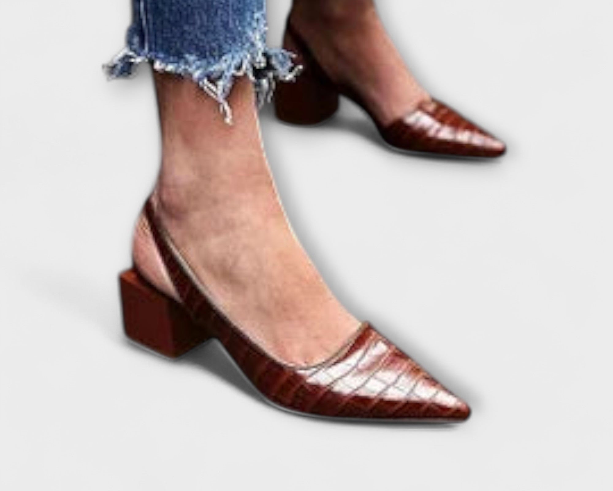 Bethany - Unregelmässige Slingbacks Klobige Absätze