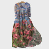 Kleid mit impressionistischem Druck