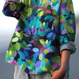 Sibylle | Lässige Damenbluse mit Waldkunst-Print