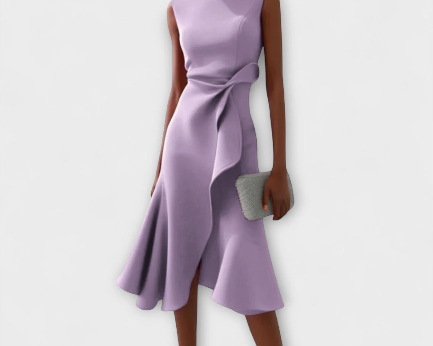 Juliette – Drapiertes asymmetrisches Midikleid