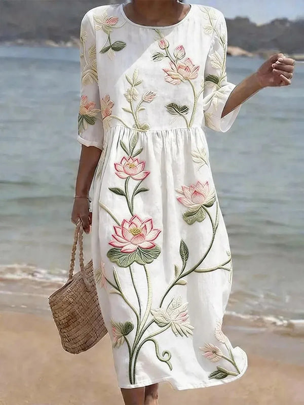 Bedrucktes Kleid mit entspannter Eleganz