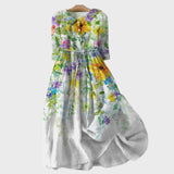 Kleid mit Aquarellblumen
