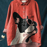Claudia | Lässiges T-Shirt mit dekorativem Französische-Bulldogge-Motiv