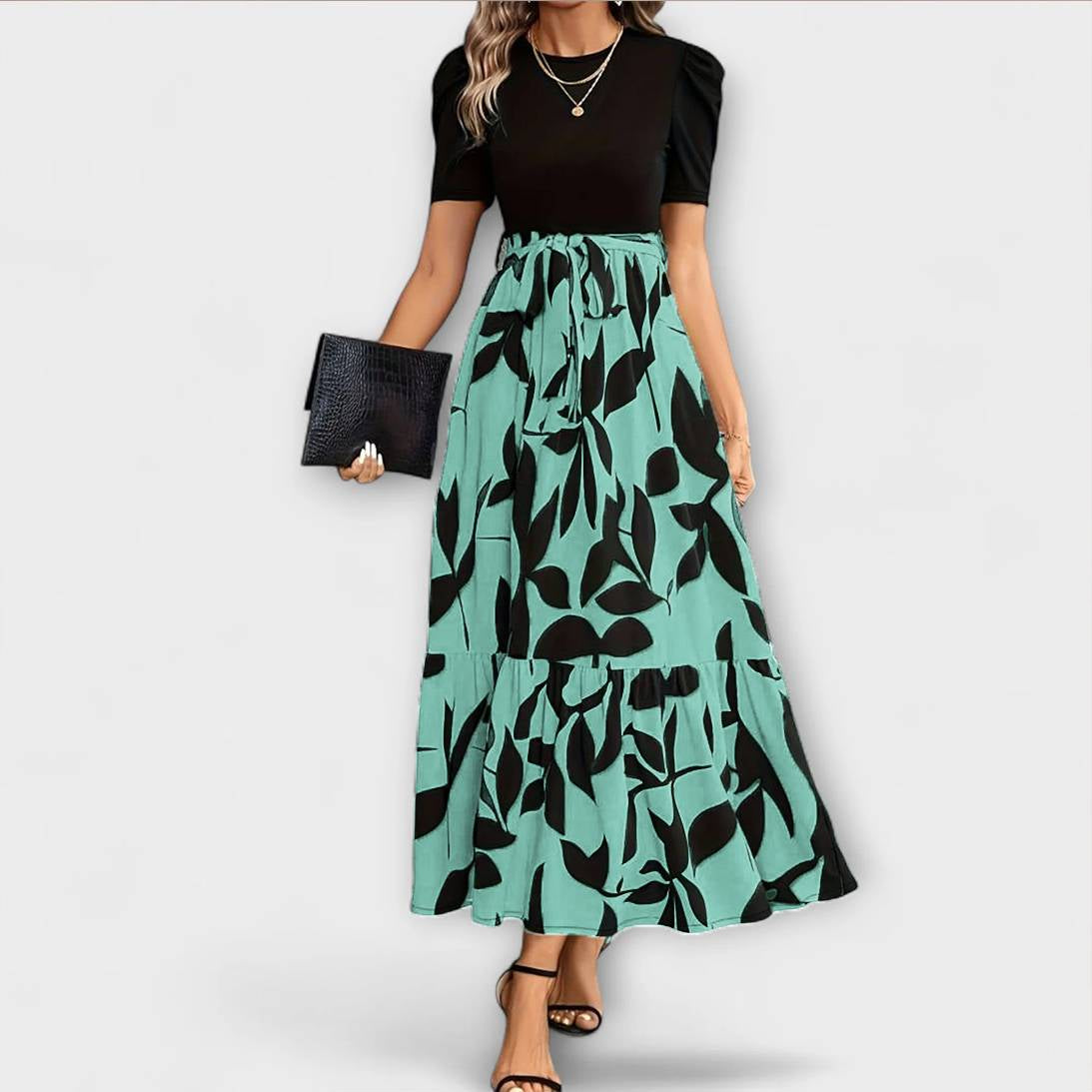 Luna - Sommerkleid mit Blumenmuster und Rundhalsausschnitt