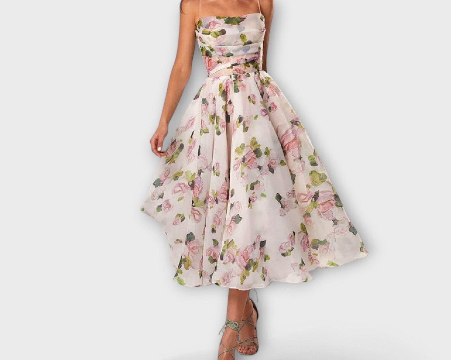 Elegantes Chiffon Midikleid