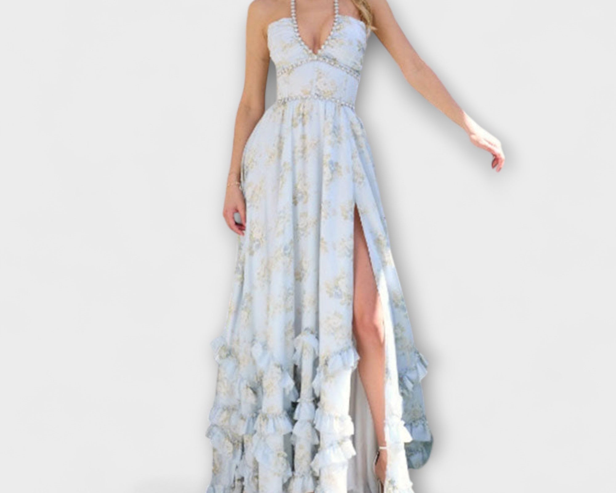 Luzie - Chic Langes Fliessendes Kleid