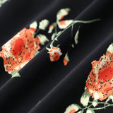 Glória - Midi Kleid Schwarz Floral