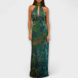 Maisie - Iris Druck Monet Maxikleid