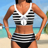 Laluna® | Gestreifter Bikini mit hoher Taille