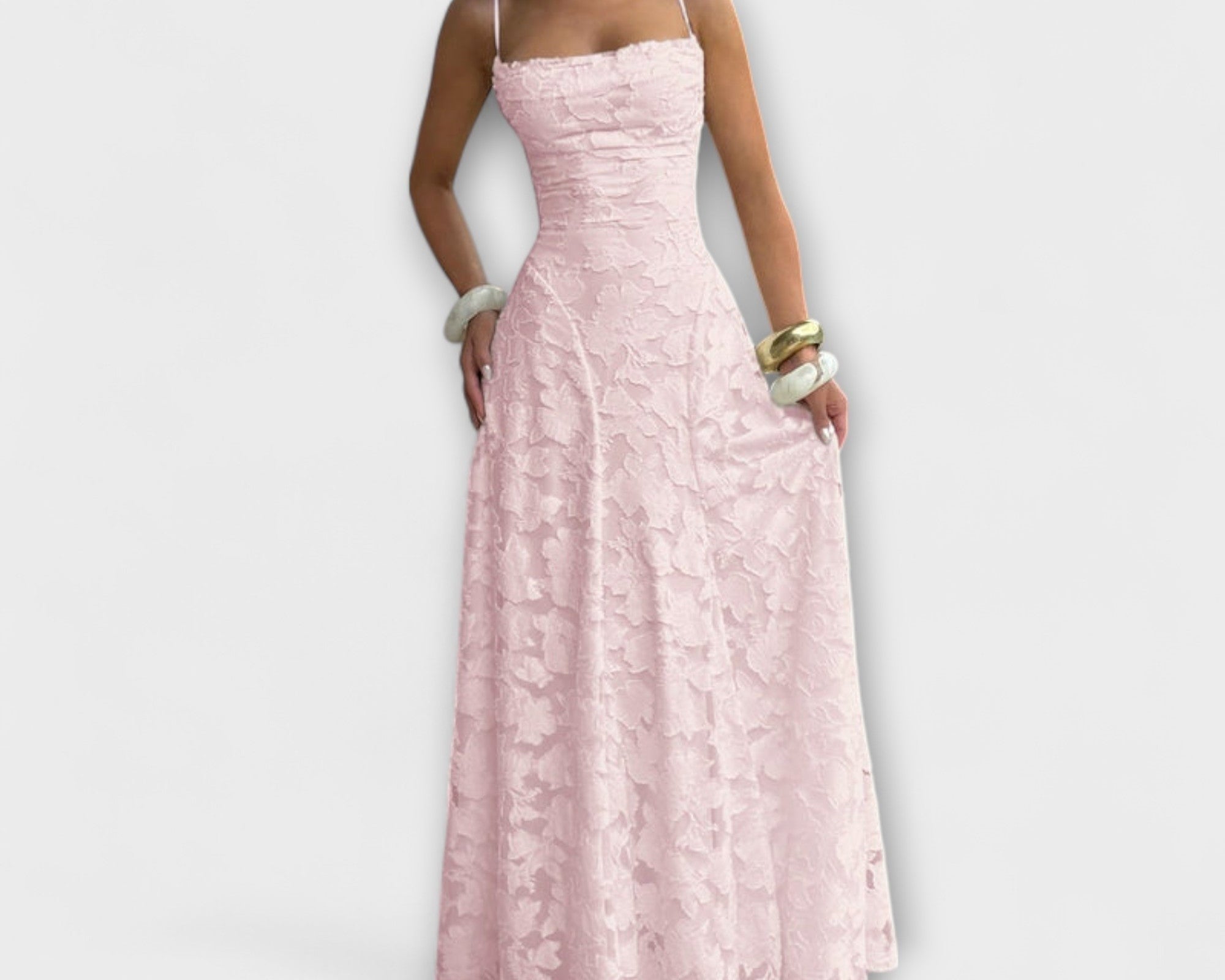 Emberly - Elegantes Jacquard-Maxikleid