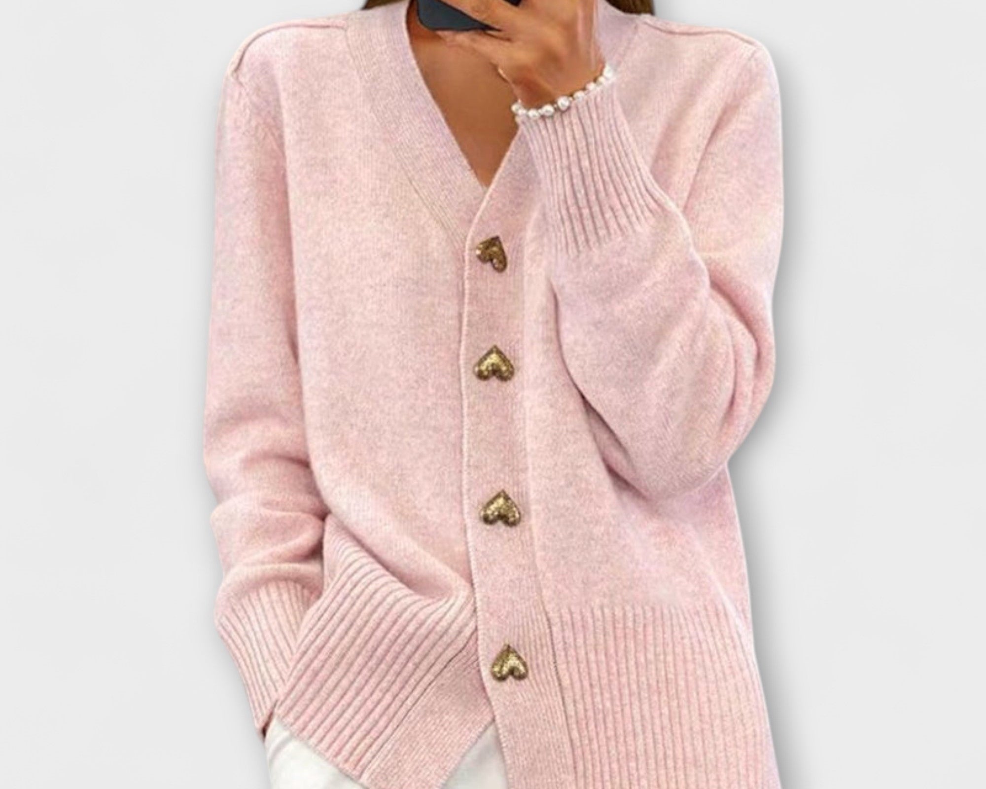 Marij – Damen-Pullover mit V-Ausschnitt im Vintage-Look