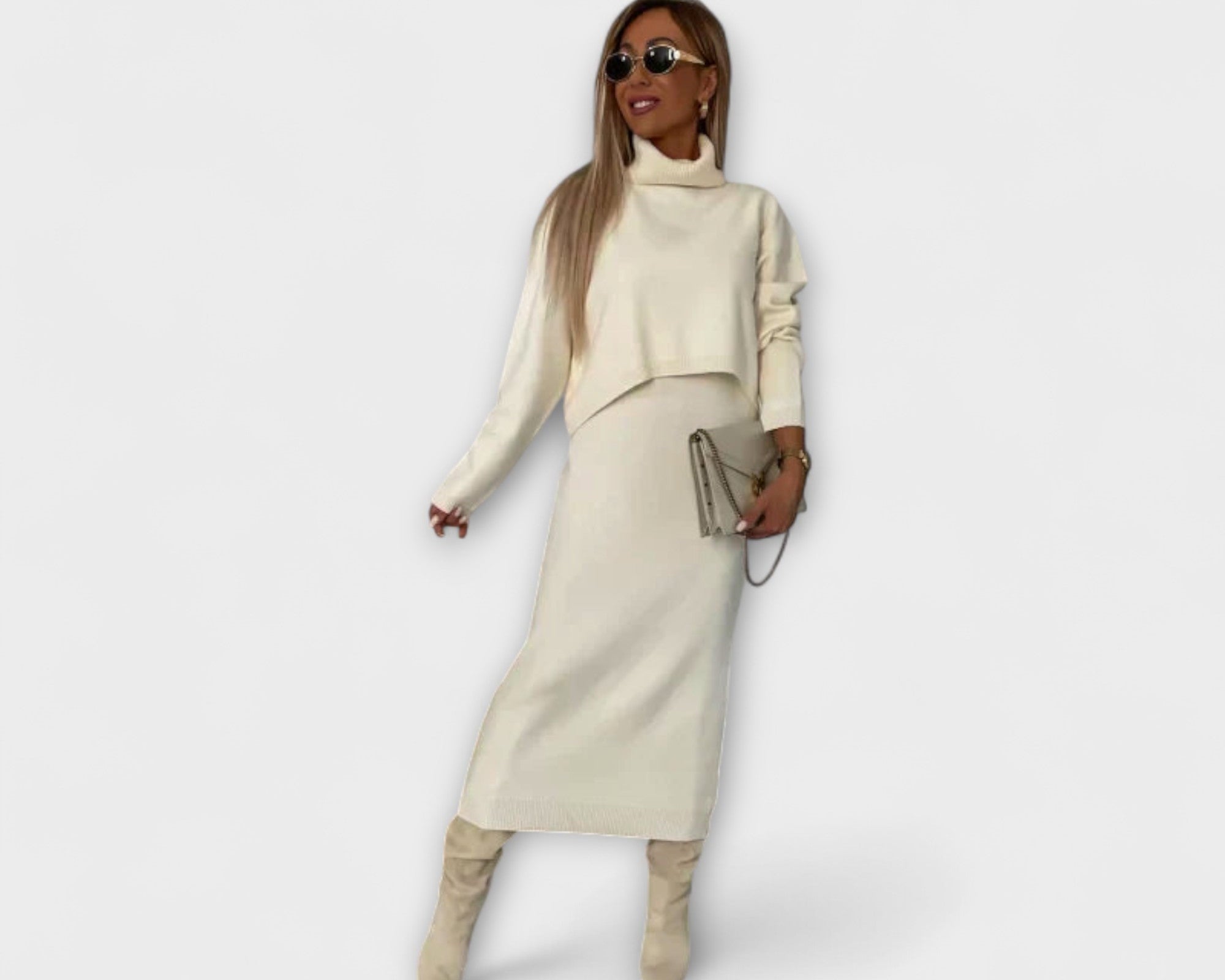 Solange - Kleid mit passendem Rollkragen-Set