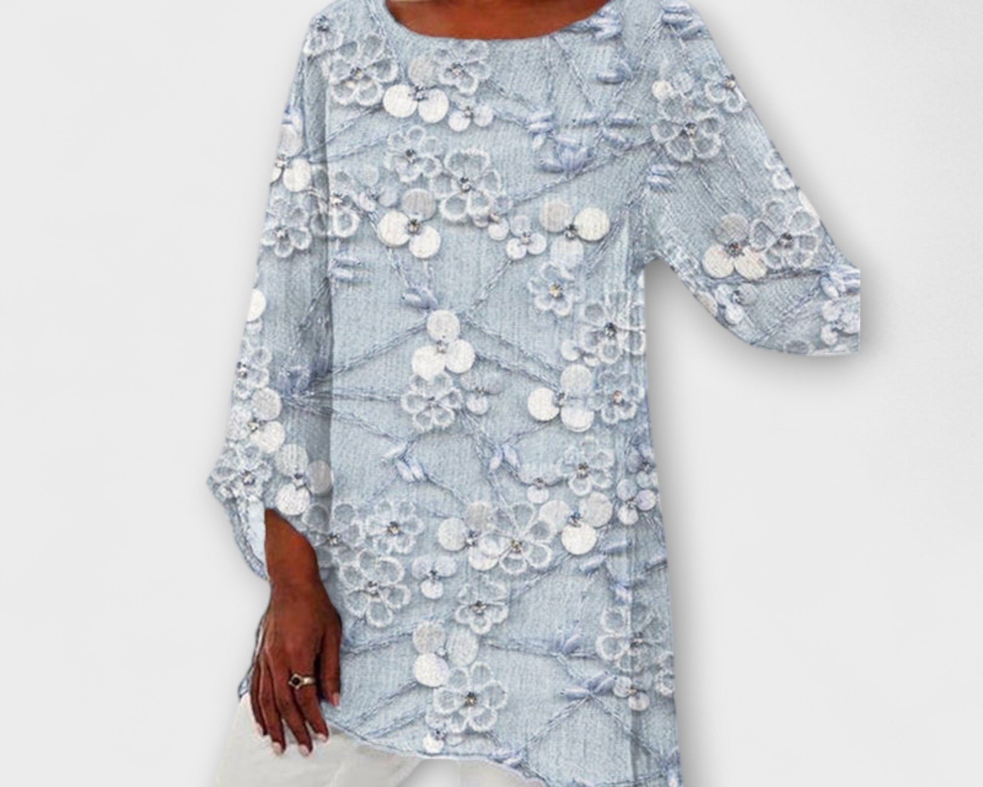 Harper - Bluse mit floralem Kristalldruck