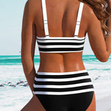 Laluna® | Gestreifter Bikini mit hoher Taille
