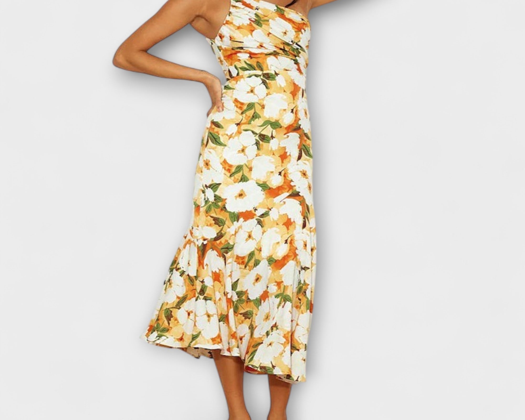 Tabea - Asymmetrisches Blumendruckkleid