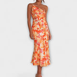 Tabea - Asymmetrisches Blumendruckkleid