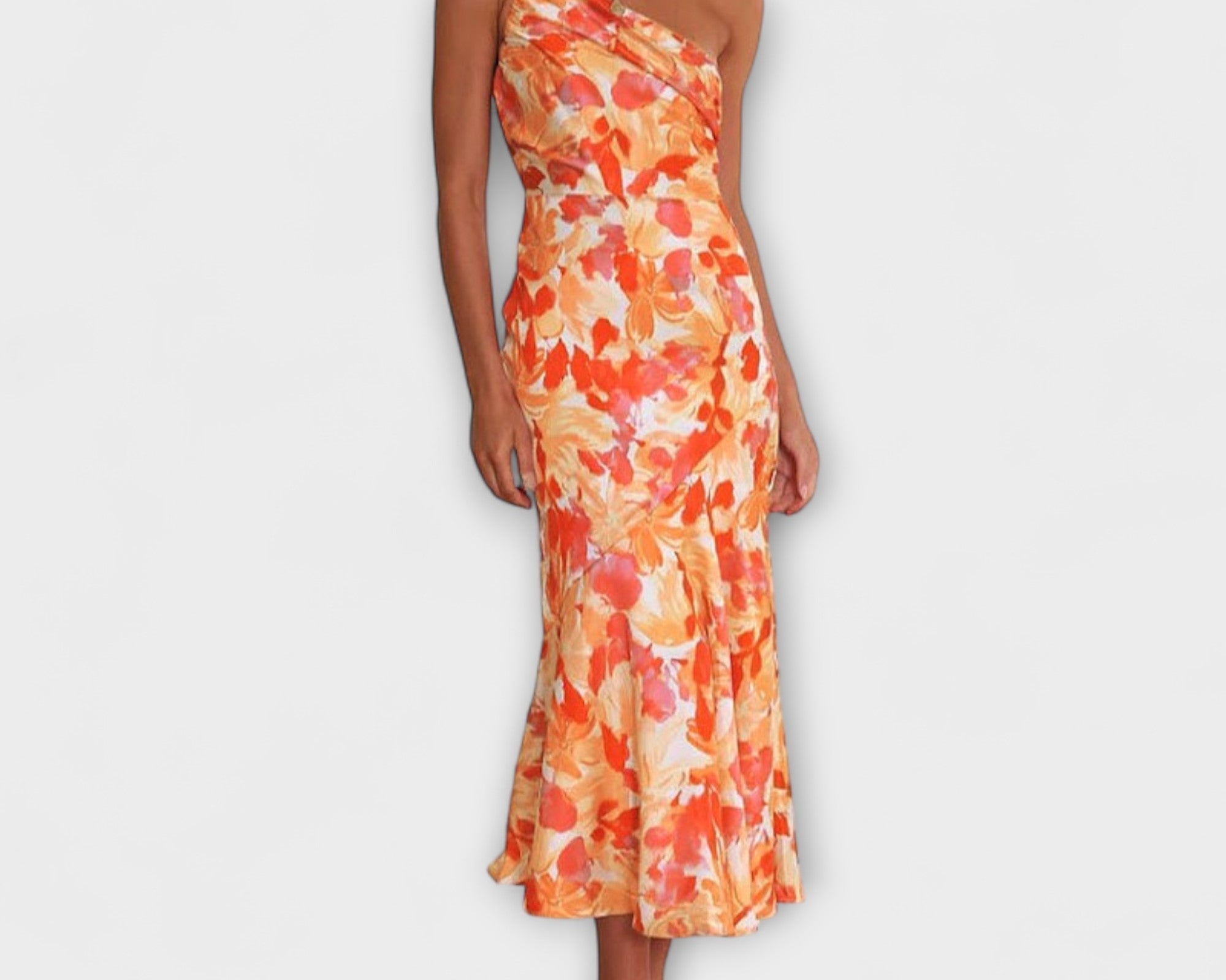 Tabea - Asymmetrisches Blumendruckkleid