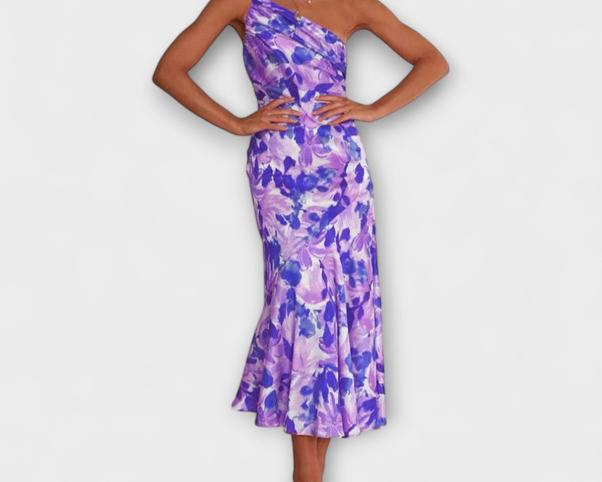 Tabea - Asymmetrisches Blumendruckkleid