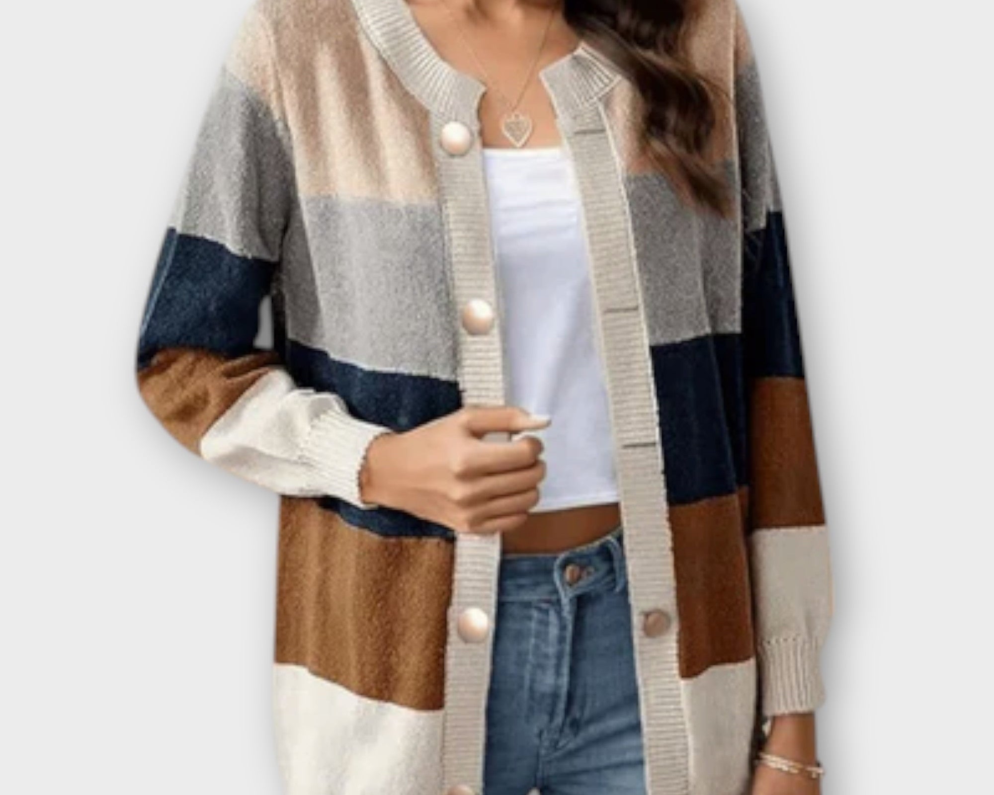 Lotenia - Gestreifte Strickjacke