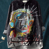 Désirée | Lässiges T-Shirt mit abstraktem Vintage-Kunstprint