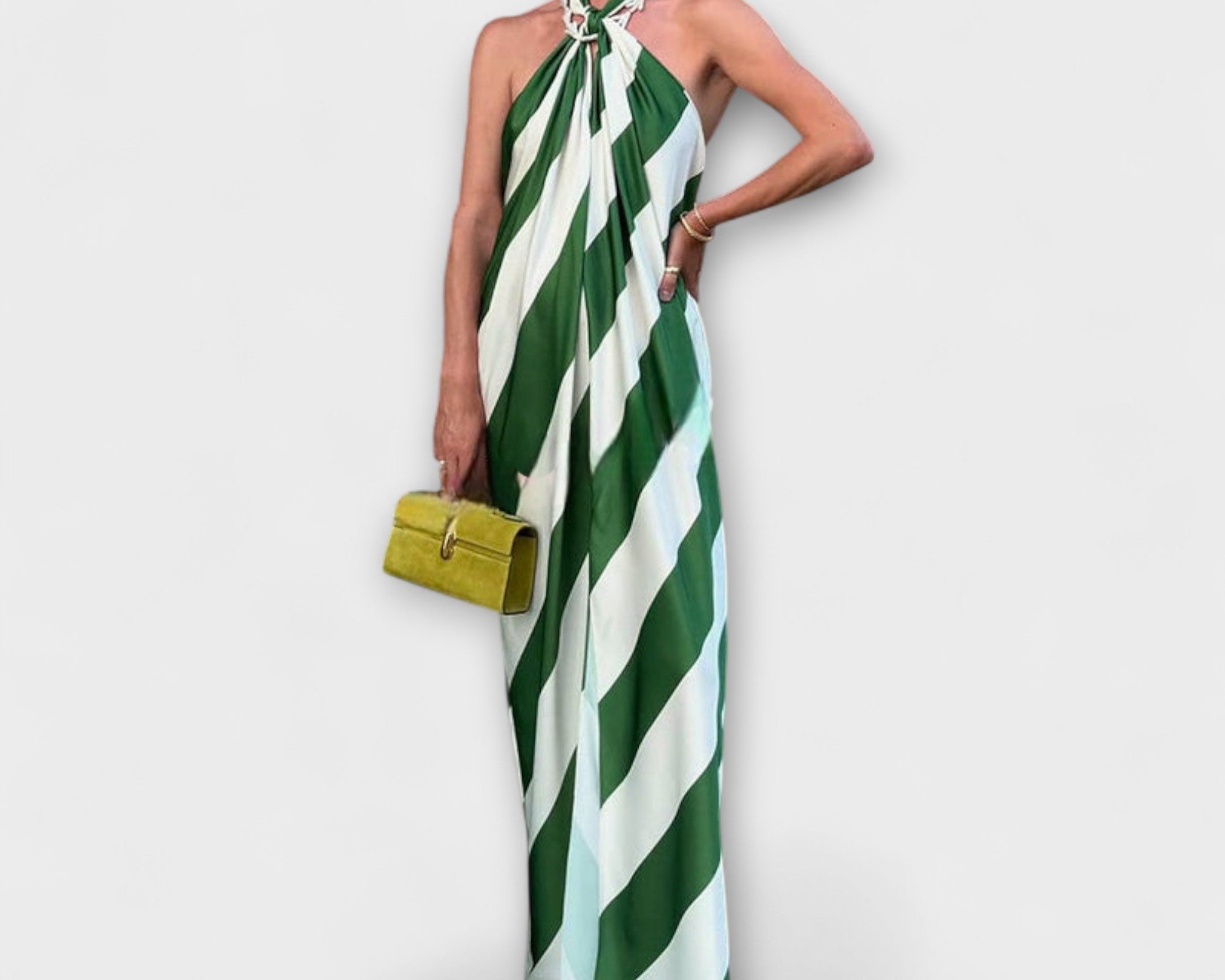 Marlowe - Streifenmuster Halter Rückenfreies Maxikleid