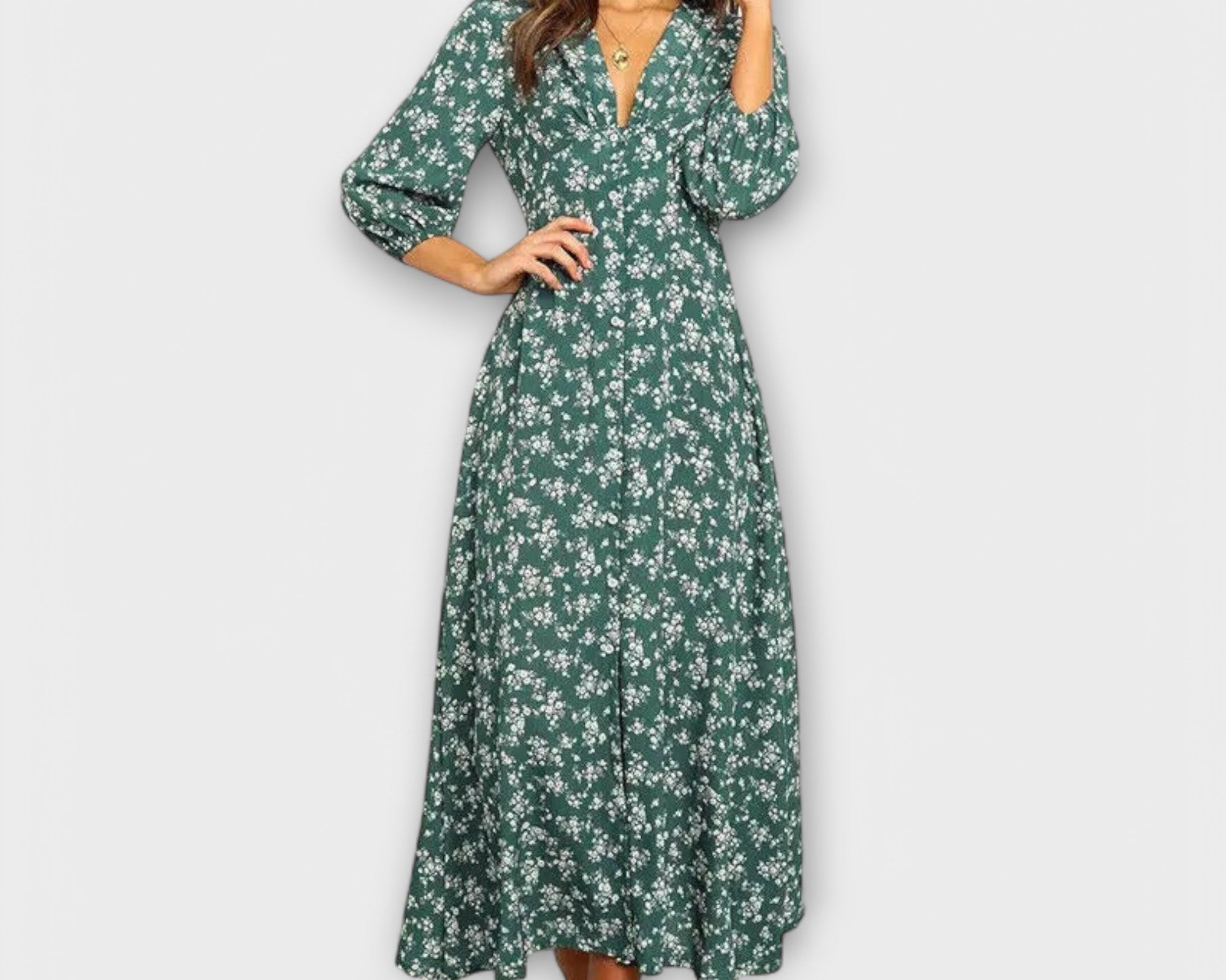 Blumenmuster Maxikleid für Damen