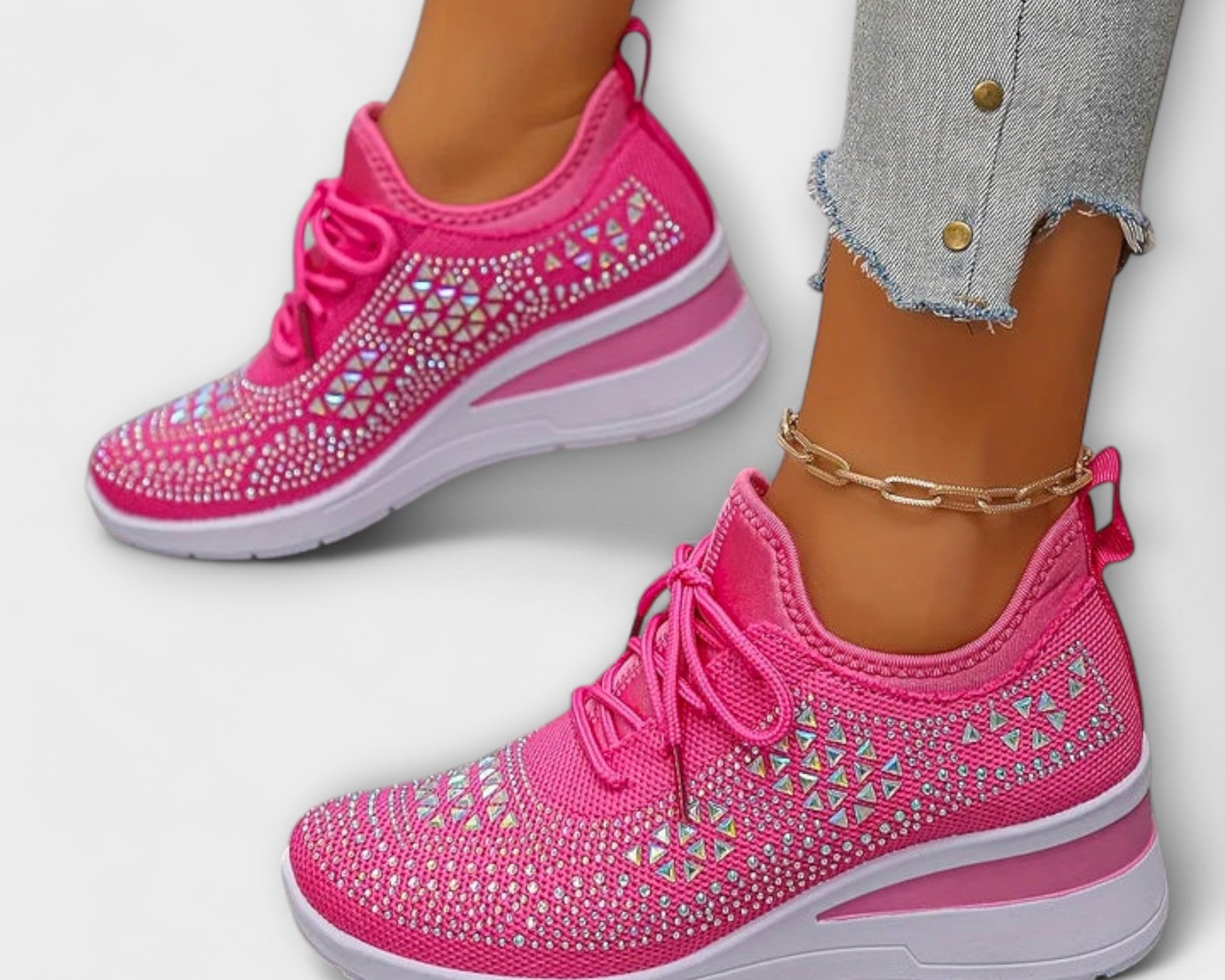Giselle – Schillernde Orthopädische Sneakers mit Strass