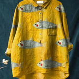 Verena | Lässiges T-Shirt mit Vintage-Fischkunst