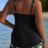 Laluna® | Gestreifter Tankini mit Zweiteiligem Strandshort