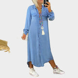 Maxi-Denim-Kleid mit langen Ärmeln