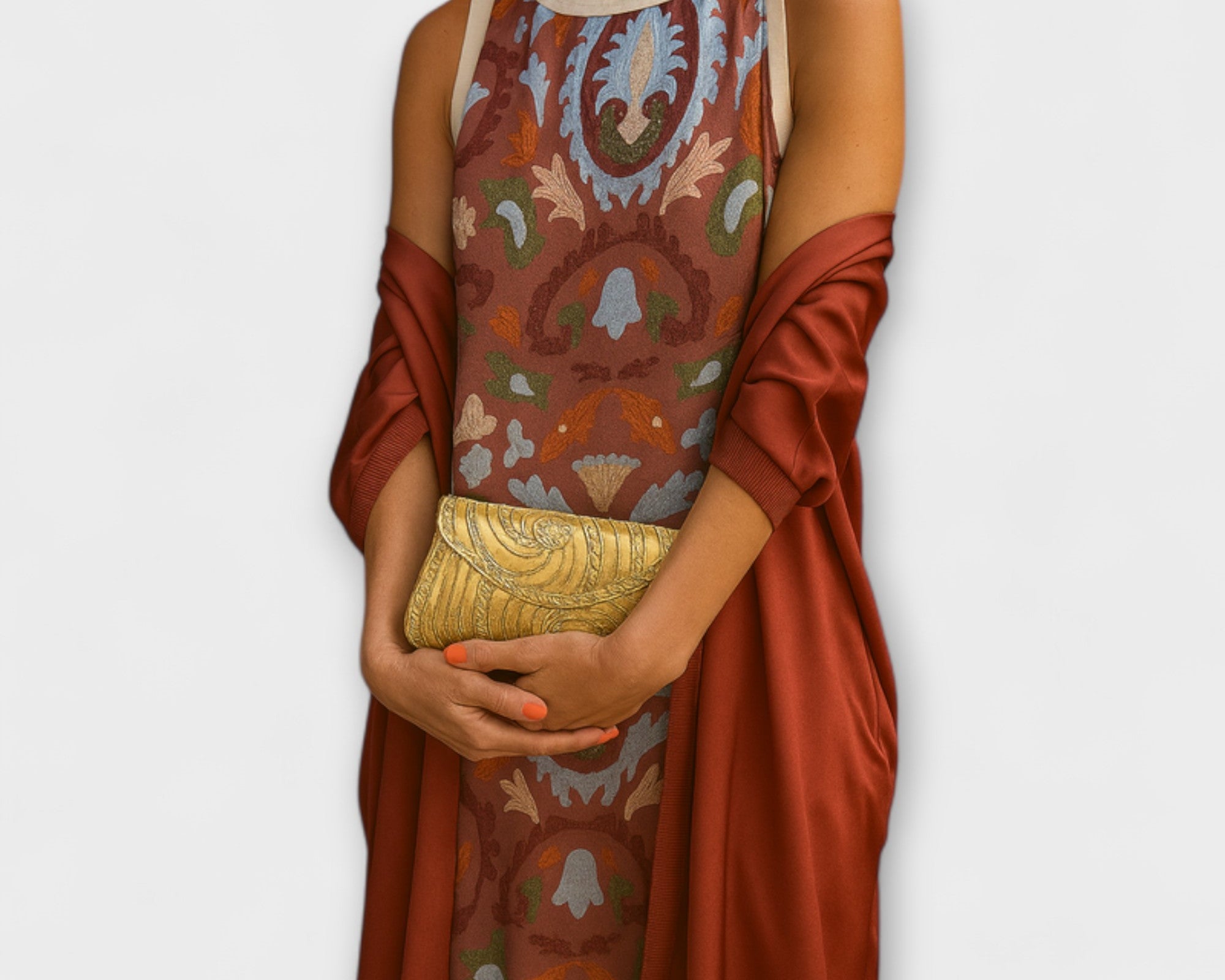Raffaella – Elegantes langes Kleid mit passender Stola