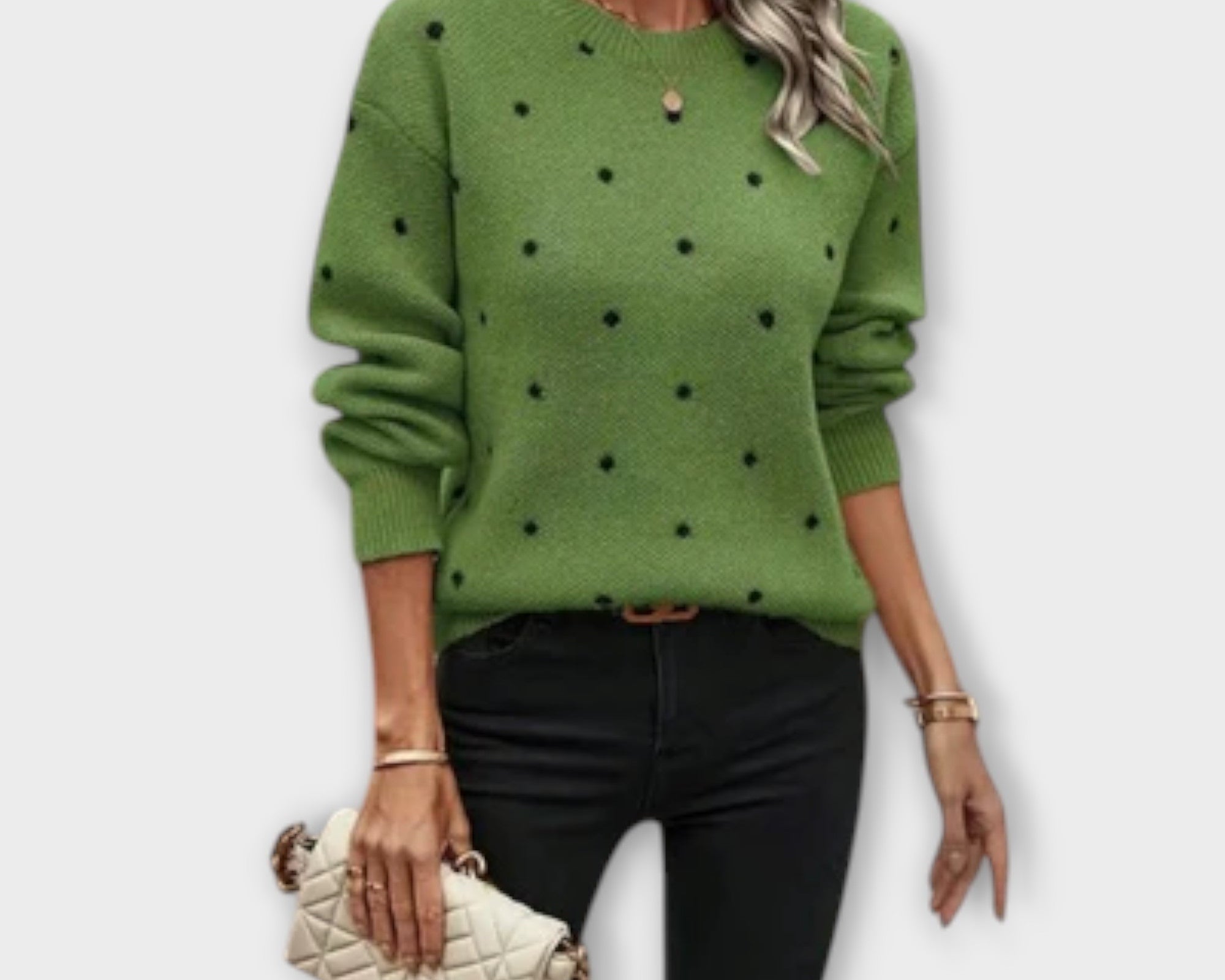 Ava – lässiger langärmliger Pullover mit tupfenmuster