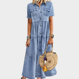 Weiches Jeanskleid mit Knöpfen