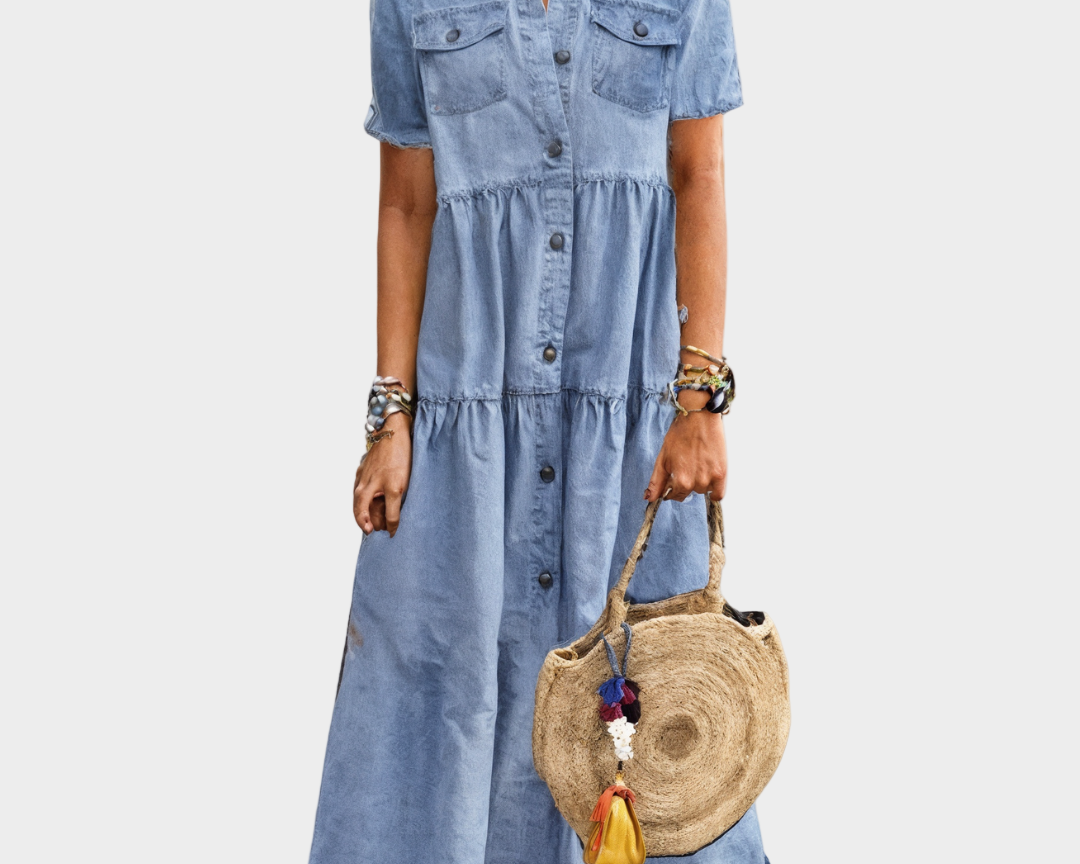 Weiches Jeanskleid mit Knöpfen