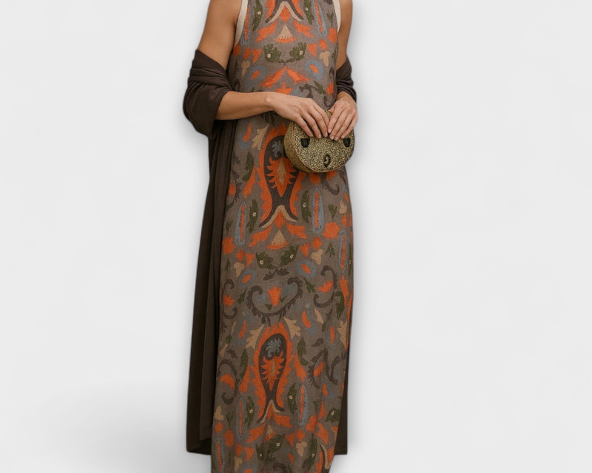 Raffaella – Elegantes langes Kleid mit passender Stola