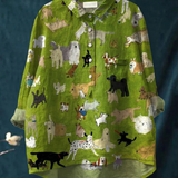 Beatrice | Lässiges T-Shirt mit Hundekunstprint