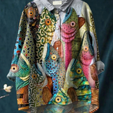 Timea | Lässiges T-Shirt im Vintage-Stil mit witzigem Fischmotiv