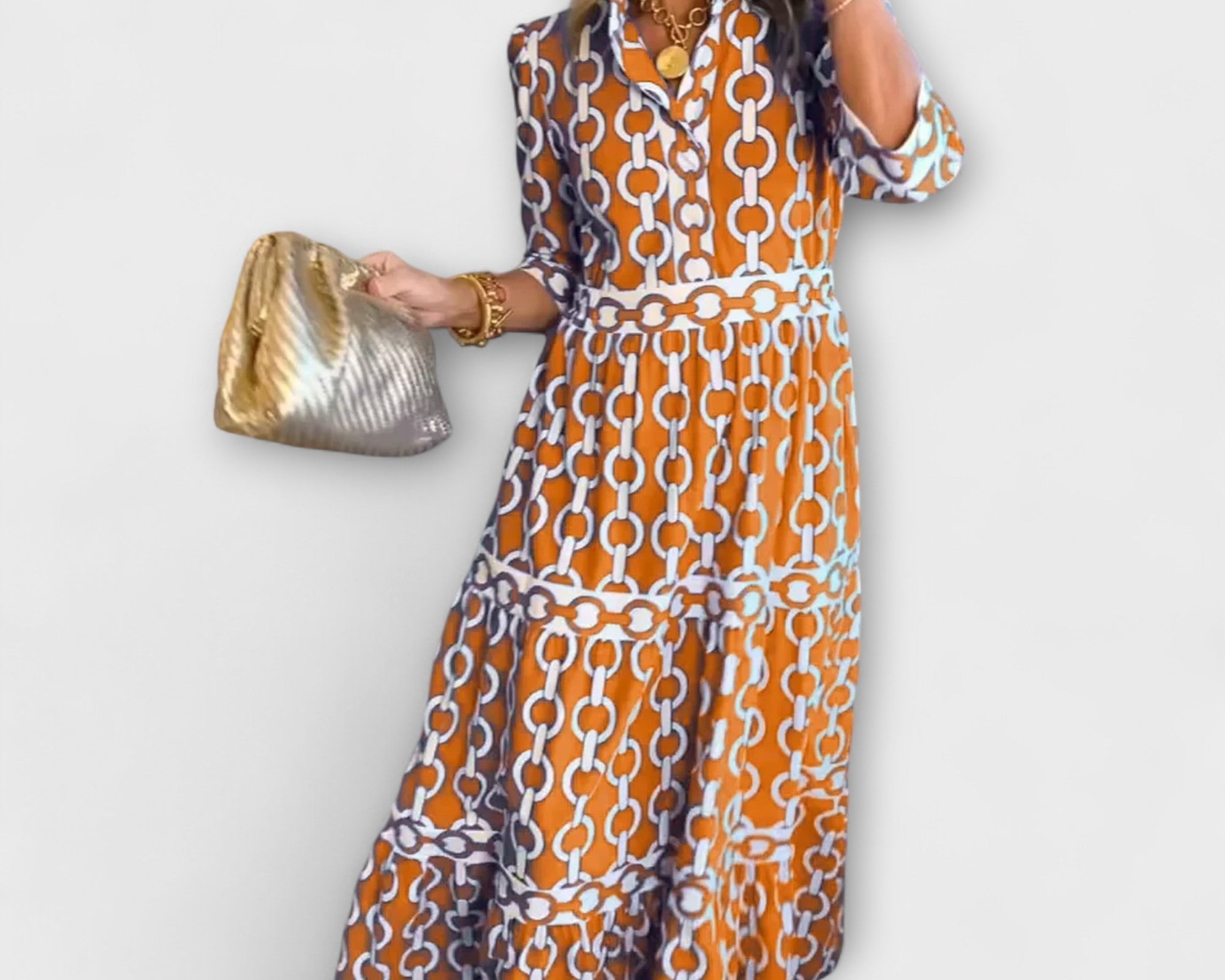Juliette - Midi-Kleid mit Kettenmuster