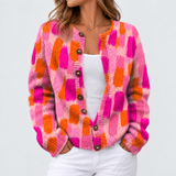 Flora – Strickcardigan mit Wiesen-Print