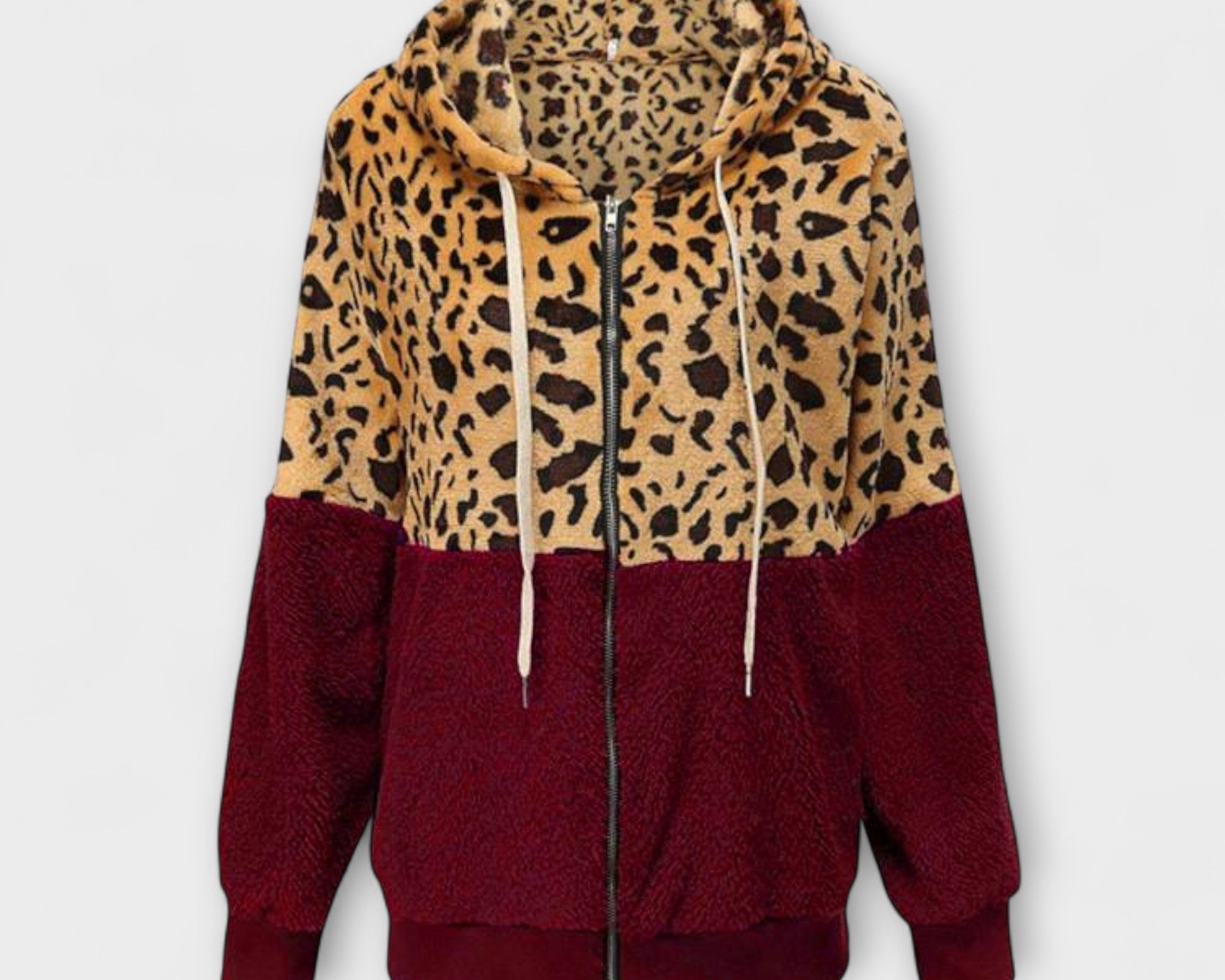 Lea - Fleecekapuzenpullover mit Leo-Design